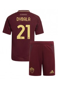 Fotbalové Dres AS Roma Paulo Dybala #21 Dětské Domácí Oblečení 2024-25 Krátký Rukáv (+ trenýrky)